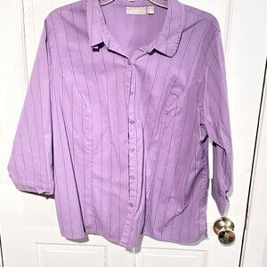 Croft & Barrow Purple Striped Women's Top